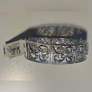 NWT Nordstrom silver ornate stretchy bracelet